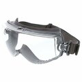 Mcr Safety Glasses, Hydroblast HB3 Gray, Clear MAX6 Elastic, 12PK HB3110PF